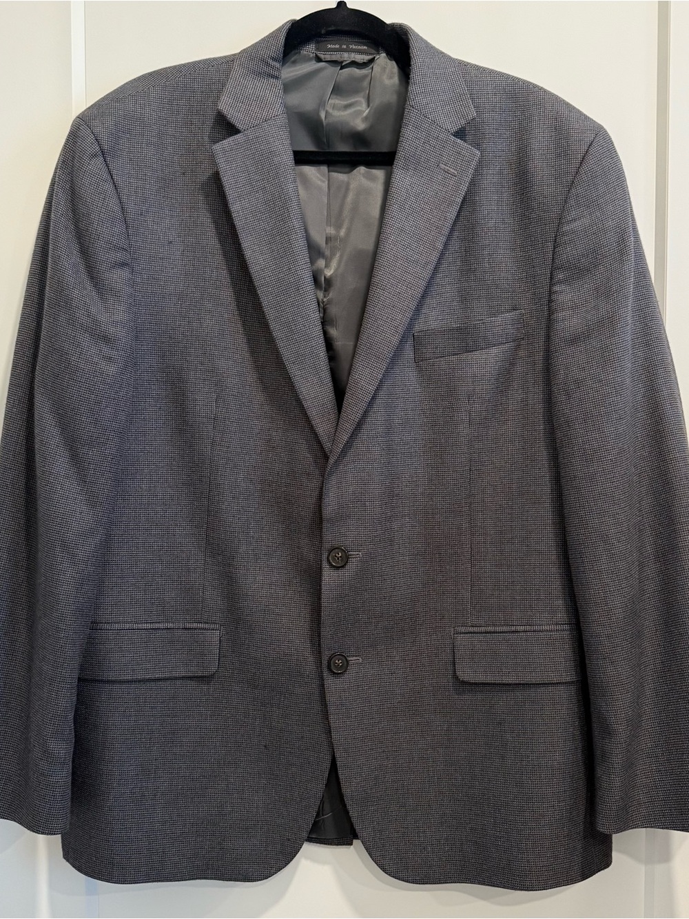 Chaps Men's Gray Blazer Classic Two-Button Suit Jacket Sport Coat 44R